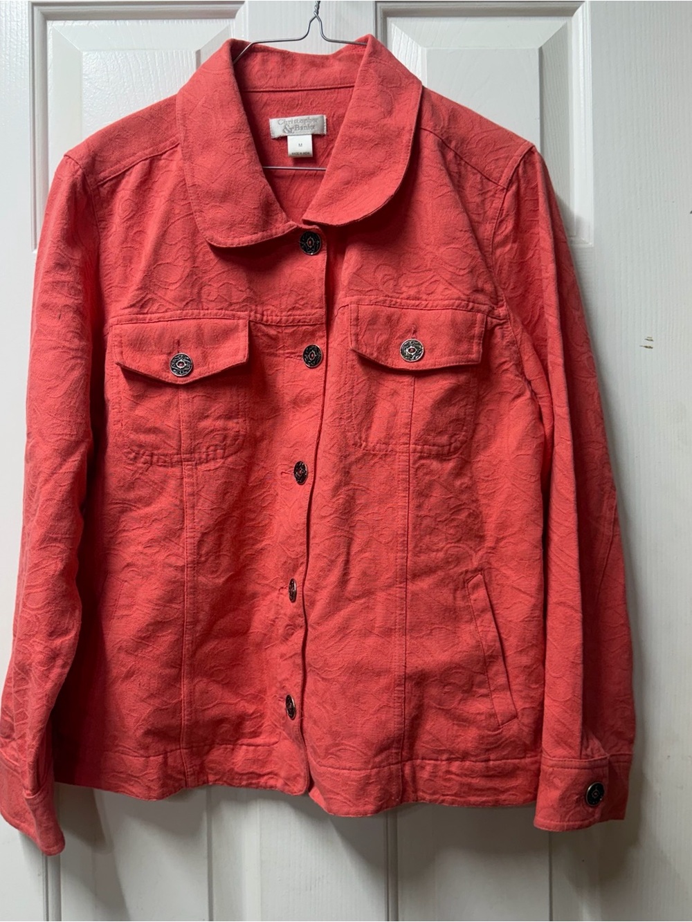Christopher & Banks Coral Button-Front Jacket M